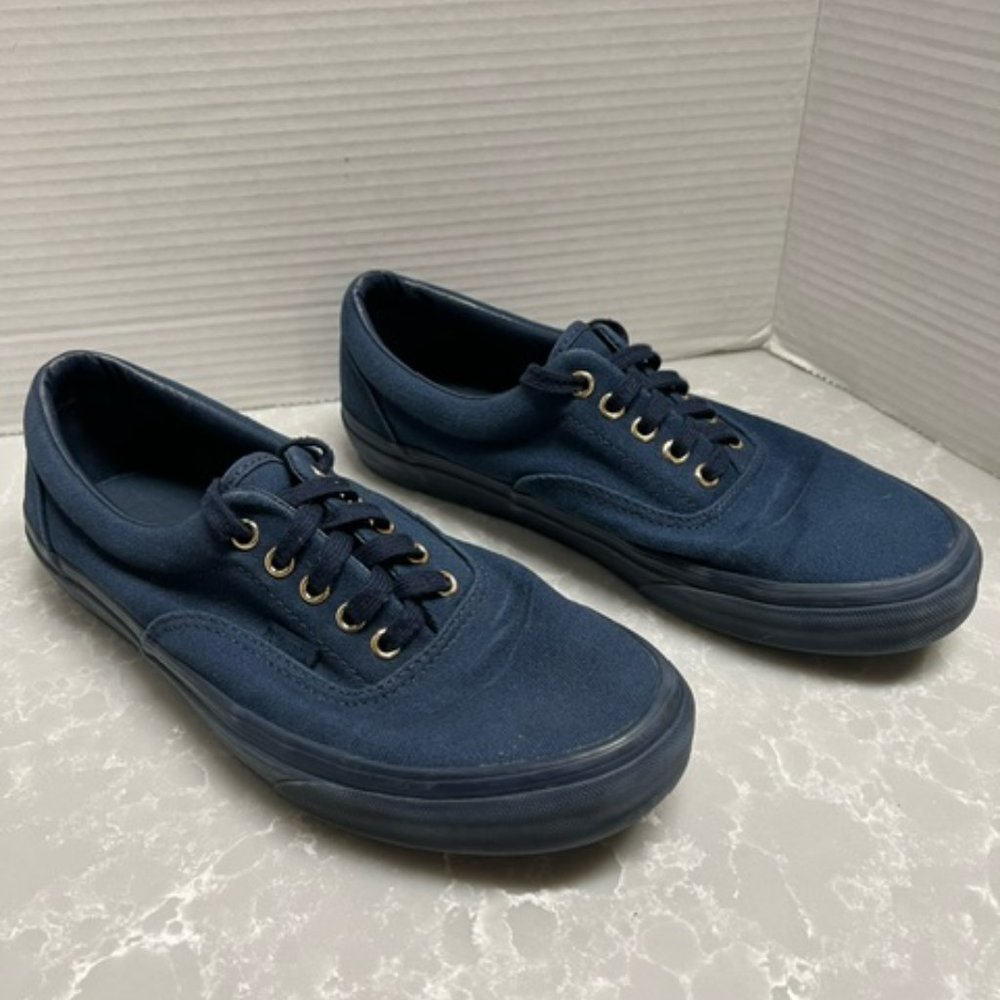 Vans authentic classic mono gold dress blue shoe mens SZ 9